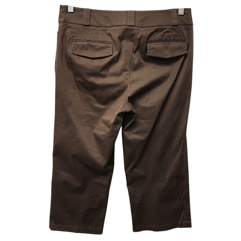 Apostrophe Pants Womens 10 Capri Brown Stretch - Picture 5 of 9